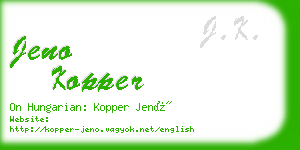 jeno kopper business card